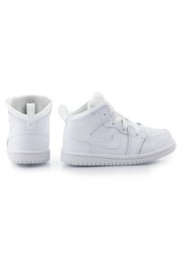 Buty sportowe dla dzieci Nike Jordan 1 MId (TD) białe. Kolor: biały