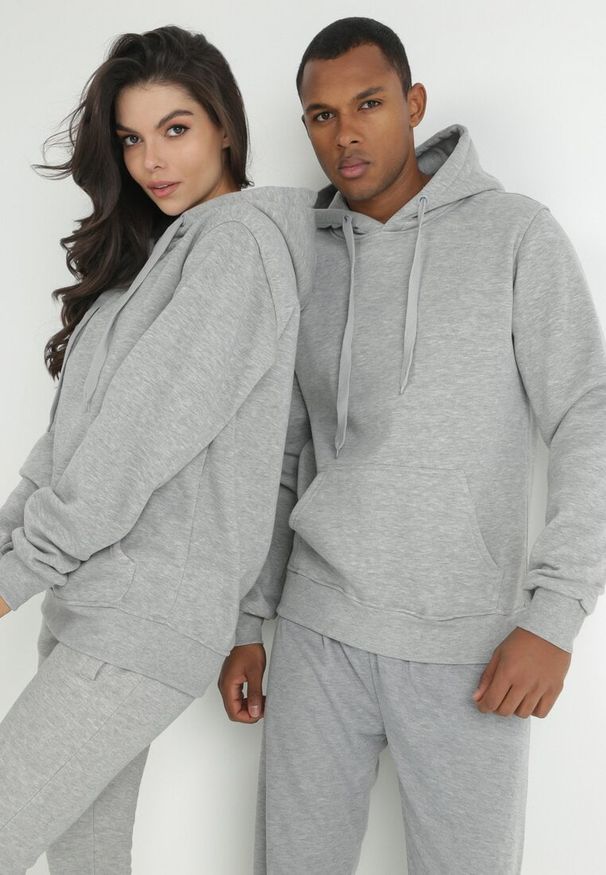 Born2be - Szara Bluza Evoire. Okazja: na co dzień. Typ kołnierza: kaptur. Kolor: szary. Materiał: jeans. Styl: casual, klasyczny