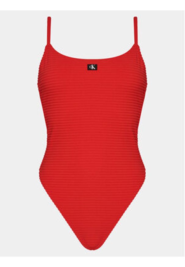 Calvin Klein Swimwear Strój kąpielowy KW0KW02475 Czerwony. Kolor: czerwony. Materiał: syntetyk