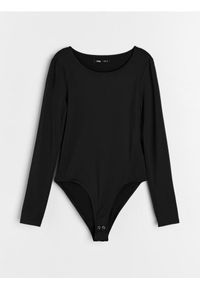 Sinsay - Body z długimi rękawami - czarny. Kolor: czarny. Długość rękawa: długi rękaw. Długość: długie