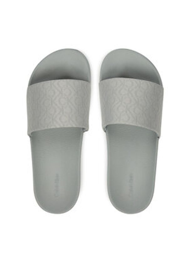 Calvin Klein Klapki Pool Slide - Jacq HW0HW02420 Szary. Kolor: szary. Materiał: materiał