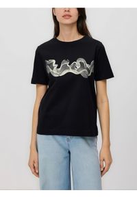 Reserved - T-shirt z nadrukiem - czarny. Kolor: czarny. Materiał: bawełna. Wzór: nadruk