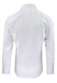 Taliowana Koszula Wizytowa, Męska - Victorio - Biała, Elegancka. Kolor: biały. Materiał: elastan, poliester, bawełna. Styl: wizytowy, elegancki