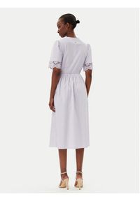 TwinSet - TWINSET Sukienka codzienna 251TT2091 Fioletowy Loose Fit. Okazja: na co dzień. Kolor: fioletowy. Materiał: bawełna. Typ sukienki: proste. Styl: casual