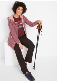 bonprix - Długa bluza rozpinana z polaru. Typ kołnierza: kaptur. Kolor: czerwony. Materiał: polar. Długość: długie #2