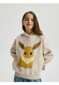 Reserved - Bluza Pokémon - beżowy. Kolor: beżowy. Materiał: bawełna, dzianina