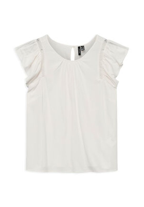 Vero Moda Bluzka Bella 10325248 Biały Standard Fit. Kolor: biały. Materiał: wiskoza