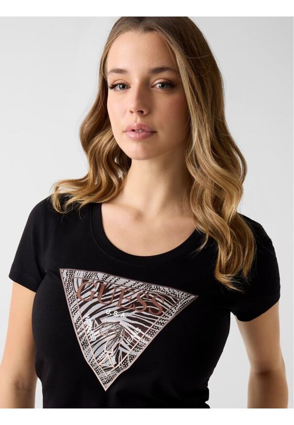 Guess T-Shirt 182454 Czarny Classic Fit. Kolor: czarny