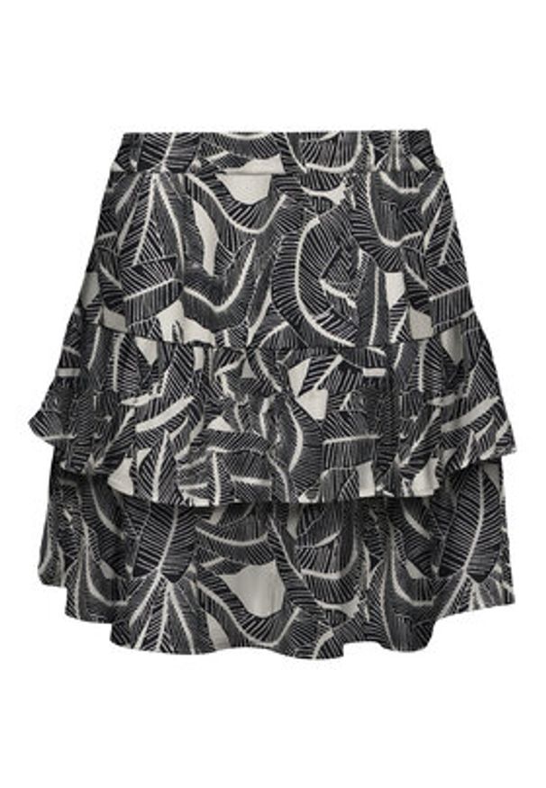 only - ONLY Spódnica mini Nova 15372459 Szary ciemny Regular Fit. Kolor: szary. Materiał: wiskoza