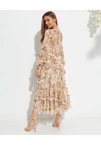 NEEDLE & THREAD - Sukienka midi Garland Flora. Kolor: różowy, wielokolorowy, fioletowy. Materiał: szyfon, materiał. Wzór: kwiaty, nadruk. Długość: midi #4