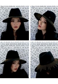 MAISON MICHEL PARIS - Czarny kapelusz Kate ze zdobieniami. Kolor: czarny. Wzór: aplikacja