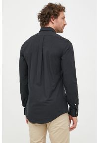 Polo Ralph Lauren koszula 710832480006 męska kolor czarny slim z kołnierzykiem button-down. Typ kołnierza: button down, polo. Kolor: czarny. Materiał: tkanina. Długość rękawa: długi rękaw. Długość: długie. Wzór: gładki #2