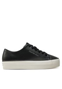 Calvin Klein Jeans Tenisówki Bold Vulc Flatf Low Lth In YW0YW01633 Czarny. Kolor: czarny. Materiał: skóra