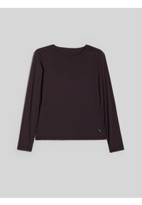 4f - 4F Longsleeve treningowy slim szybkoschnący damski - brązowy M. Kolor: brązowy. Materiał: skóra, materiał. Długość rękawa: długi rękaw. Sport: fitness #1
