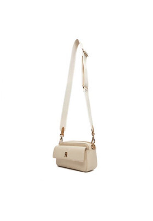 TOMMY HILFIGER - Tommy Hilfiger Torebka DISTINCT CAMERA BAG AW0AW17455 Beżowy. Kolor: beżowy. Materiał: skórzane