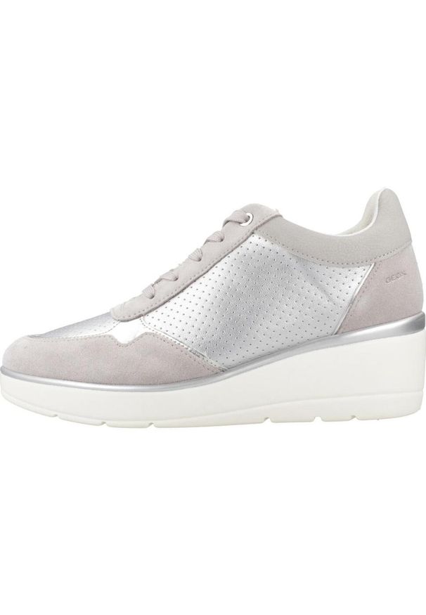 Geox - Kapcie GEOX D ILDE A Szary. Kolor: szary. Materiał: tkanina, skóra. Styl: sportowy