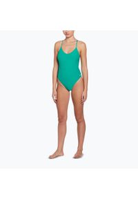 Strój pływacki jednoczęściowy damski Nike Swoosh Link Y-Back. Kolor: zielony