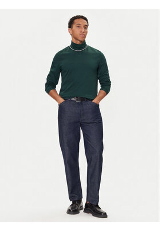 Hugo - HUGO Golf Daporollo 50547372 Zielony Regular Fit. Typ kołnierza: golf. Kolor: zielony. Materiał: bawełna