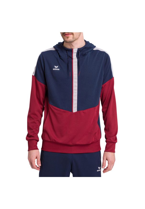 ERIMA - Bluza Erima Squad. Typ kołnierza: kaptur. Kolor: wielokolorowy, niebieski, czerwony. Materiał: dresówka. Styl: sportowy