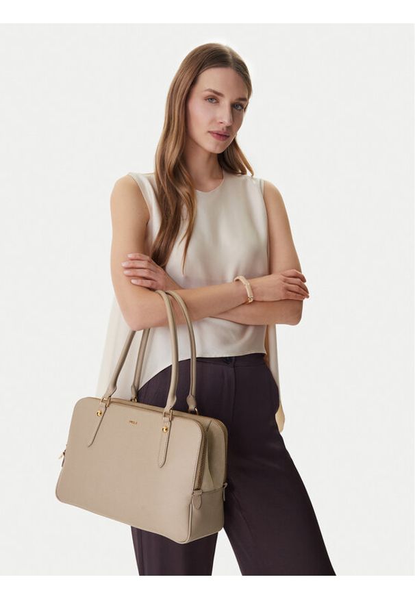 Furla Torebka Giulia L WB01872 BX0460 CN 4488S Beżowy. Kolor: beżowy. Materiał: skórzane, zamszowe