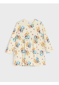 Sinsay - Bawełniana sukienka Bluey - kremowy. Kolor: kremowy. Materiał: bawełna #1