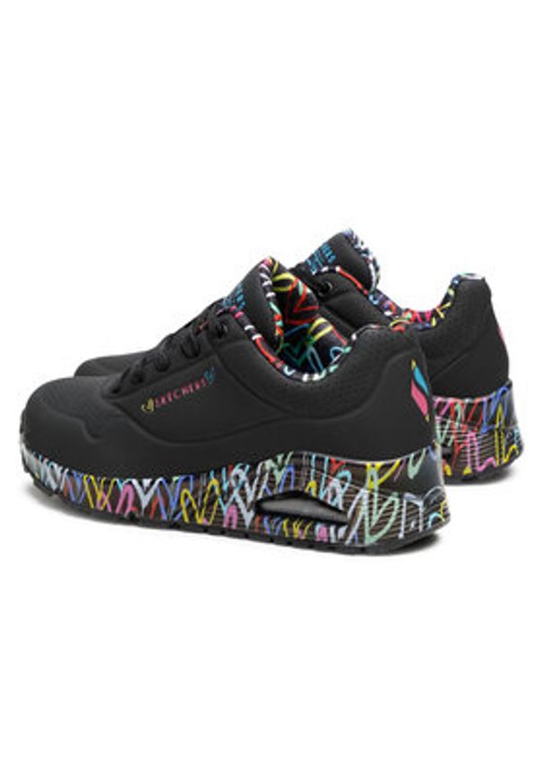 skechers - Skechers Sneakersy Loving Love 155506/BBK Czarny. Kolor: czarny. Materiał: skóra