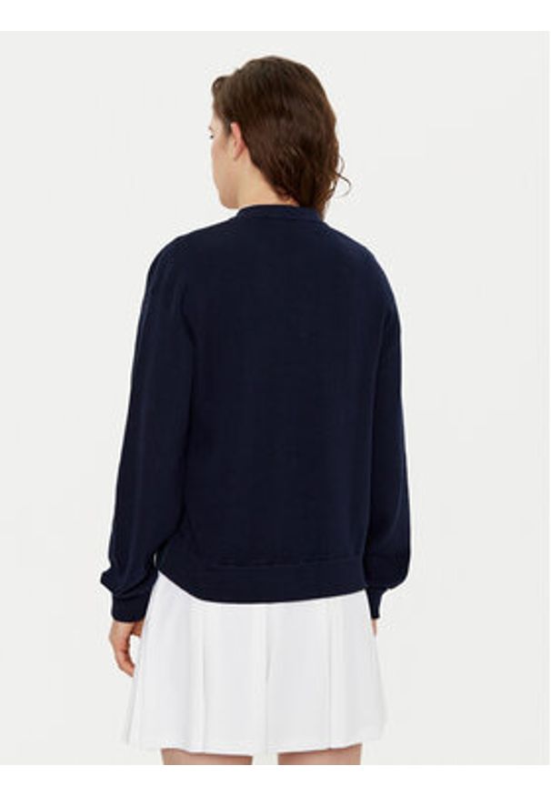 Lacoste Sweter AF5622 Granatowy Regular Fit. Kolor: niebieski. Materiał: bawełna