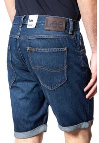 Lee - SPODENKI LEE 5 POCKET SHORT CLEAN MOAB L73EJLKU. Materiał: jeans. Wzór: aplikacja