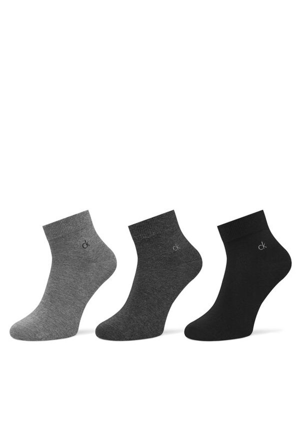 Calvin Klein Zestaw 3 par niskich skarpet męskich 701234209 Szary. Kolor: szary. Materiał: materiał, bawełna
