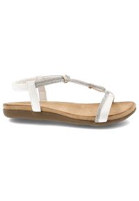 Białe Sandały Artiker Modne Obuwie Damskie. Okazja: na spacer, na co dzień. Zapięcie: pasek. Kolor: biały. Wzór: paski, aplikacja. Sezon: lato. Styl: klasyczny, casual, wakacyjny, elegancki #6