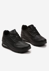 Born2be - Czarne Sneakersy z Podeszwą Air i Ozdobną Perforacją Florias. Kolor: czarny #2