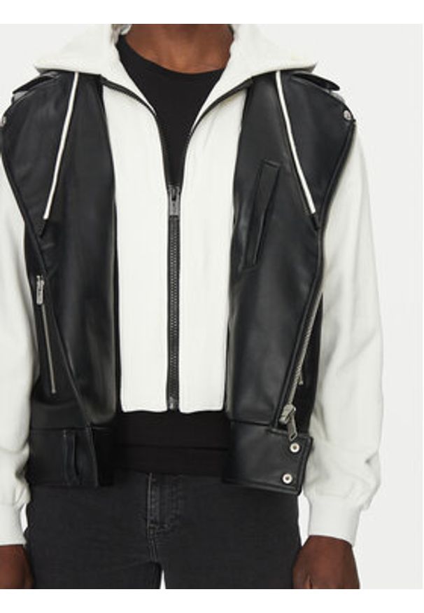 Karl Lagerfeld Jeans Kurtka przejściowa A1M15005 Czarny Regular Fit. Kolor: czarny. Materiał: skóra, bawełna