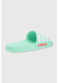 Adidas - adidas klapki dziecięce Adilette kolor turkusowy. Kolor: turkusowy. Materiał: materiał, guma #2