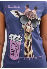 bonprix - T-shirt z czystej bawełny. Kolor: niebieski. Materiał: bawełna. Wzór: nadruk #2