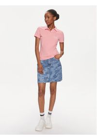 Tommy Jeans Polo Essential DW0DW17220 Różowy Slim Fit. Typ kołnierza: polo. Kolor: różowy. Materiał: bawełna