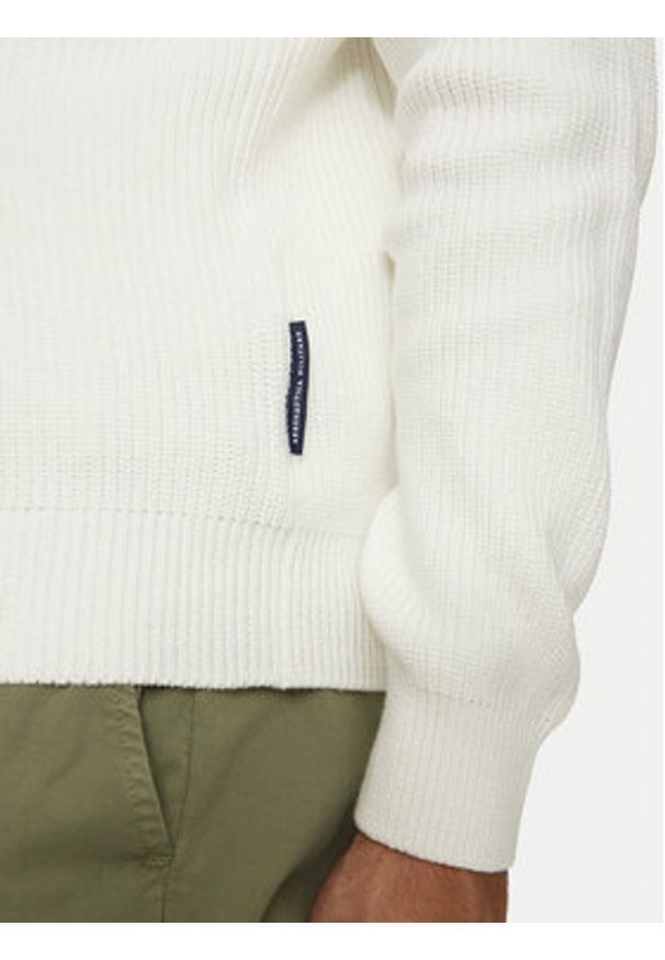 Aeronautica Militare Sweter 242MA1508L529 Biały Regular Fit. Kolor: biały. Materiał: bawełna