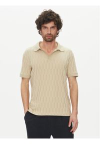 Marciano Guess Polo 5GHP03 6326A Beżowy Regular Fit. Typ kołnierza: polo. Kolor: beżowy. Materiał: syntetyk