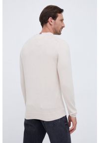 TOMMY HILFIGER - Tommy Hilfiger sweter z domieszką kaszmiru kolor beżowy lekki. Kolor: beżowy. Materiał: kaszmir. Styl: klasyczny #5