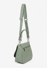 Renee - Jasnozielona Torebka z Klapą w Stylu Listonoszki z Paskiem i Rączką Malurelle. Kolor: zielony. Styl: elegancki, casual