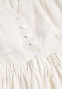 Renee - Beżowy Komplet z Bawełny Kamizelka i Spódnica o Rozkloszowanym Kroju Movenae. Kolor: beżowy. Materiał: bawełna. Wzór: geometria #7