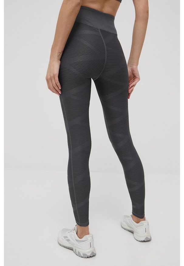 Only Play legginsy treningowe damskie kolor szary wzorzyste. Kolor: szary. Materiał: skóra, poliamid, materiał