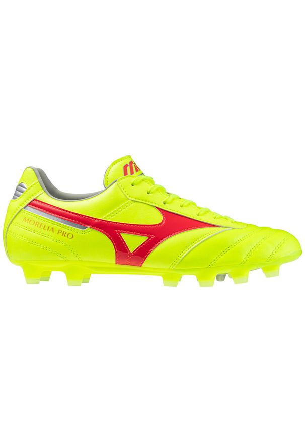 Buty piłkarskie Mizuno Morelia Neo FG. Kolor: wielokolorowy, żółty, różowy, szary, czerwony. Sport: piłka nożna