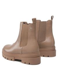 TOMMY HILFIGER - Tommy Hilfiger Sztyblety Monochromatic Chelsea Boot FW0FW06899 Beżowy. Kolor: beżowy. Materiał: skóra #3