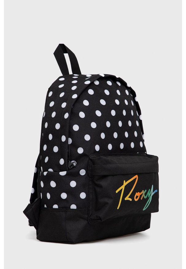 Roxy Plecak damski kolor czarny duży wzorzysty. Kolor: czarny. Materiał: poliester