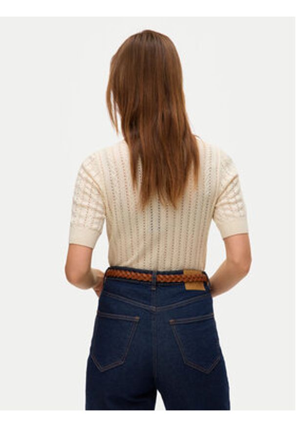 Vero Moda Sweter Morena 10321893 Beżowy Slim Fit. Kolor: beżowy. Materiał: bawełna