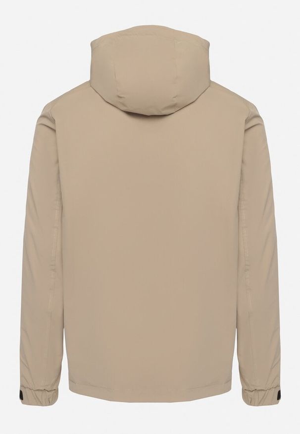 Born2be - Jasnobeżowa Kurtka z Kapturem Wiatrówka Meviane. Okazja: na co dzień. Typ kołnierza: kaptur. Kolor: beżowy. Materiał: jeans. Styl: casual