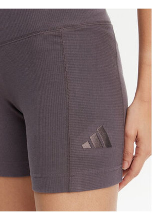 Adidas - adidas Kolarki ALL SZN Rib JJ1233 Szary Slim Fit. Kolor: szary. Materiał: bawełna