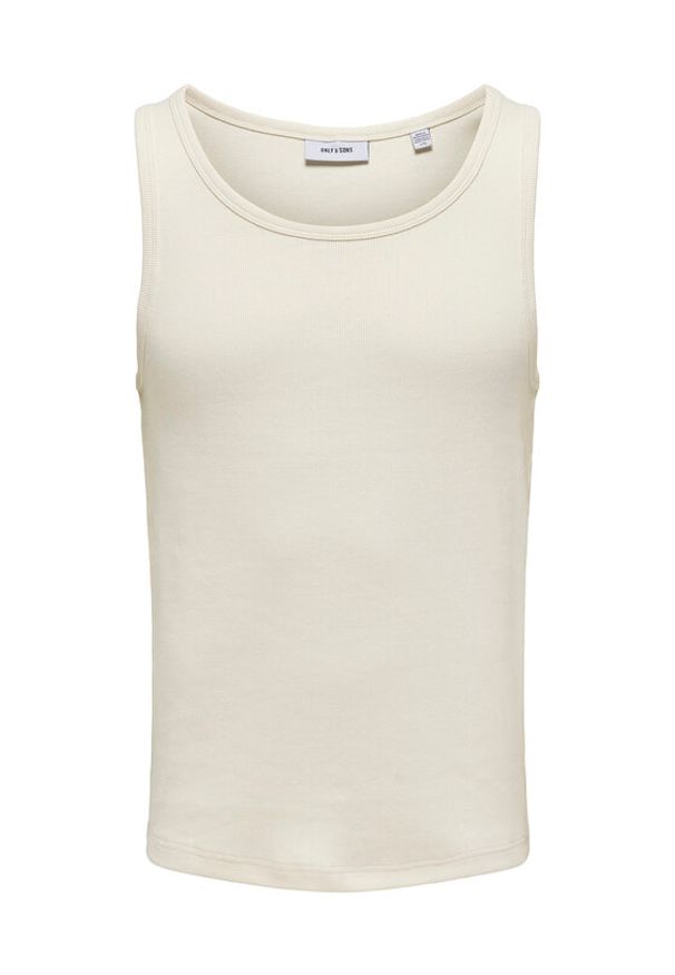 Only & Sons Tank top Tanner 22030217 Écru Regular Fit. Materiał: bawełna