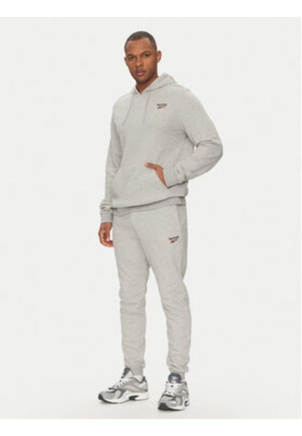 Reebok Spodnie dresowe 100221804 Szary Regular Fit. Kolor: szary. Materiał: bawełna