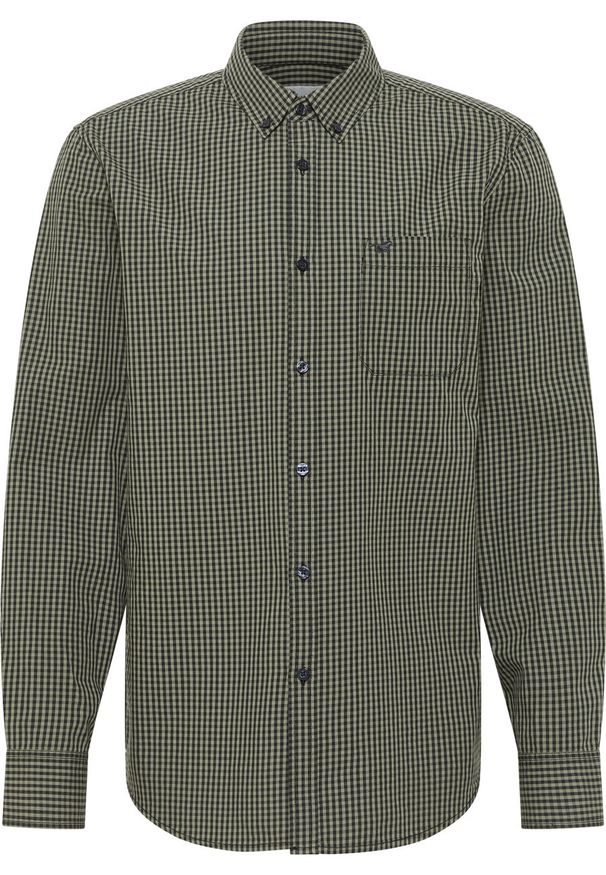 Mustang - MUSTANG CHESTER GINGHAM MĘSKA KOSZULA W KRATĘ KRATA NA GUZIKI ELEGANCKA GREEN CHECK 1015613 12636. Styl: elegancki